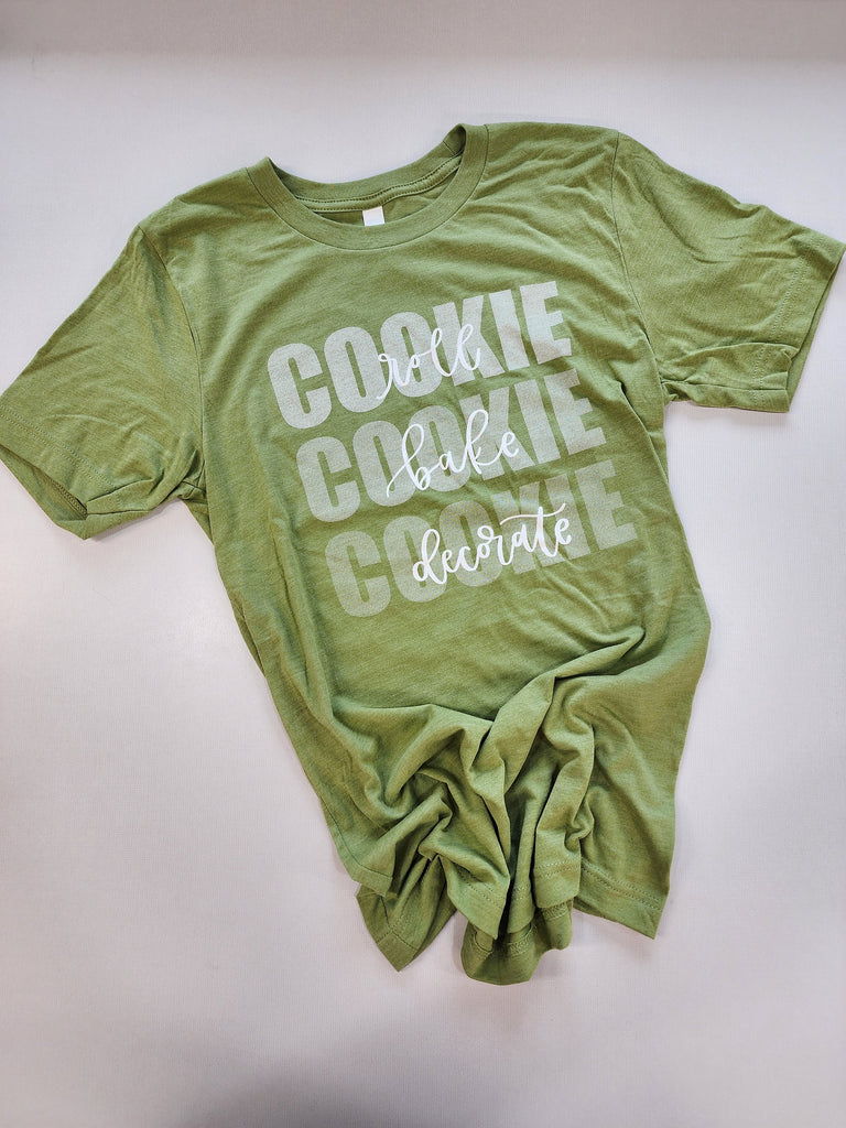 Roll Cookie Bake Cookie Decorate Cookie  - Unisex Bella Canvas Heather Green T-shirt