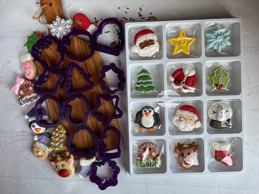 Part 2 of Set of 12 Advent Calendar Christmas Minis Cookie Cutter and Fondant Cutter and Clay Cutter