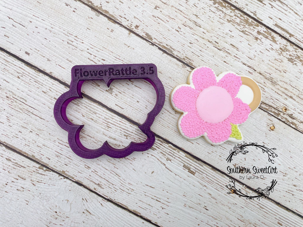Flower Rattle Cookie Cutter and Fondant Cutter and Clay Cutter