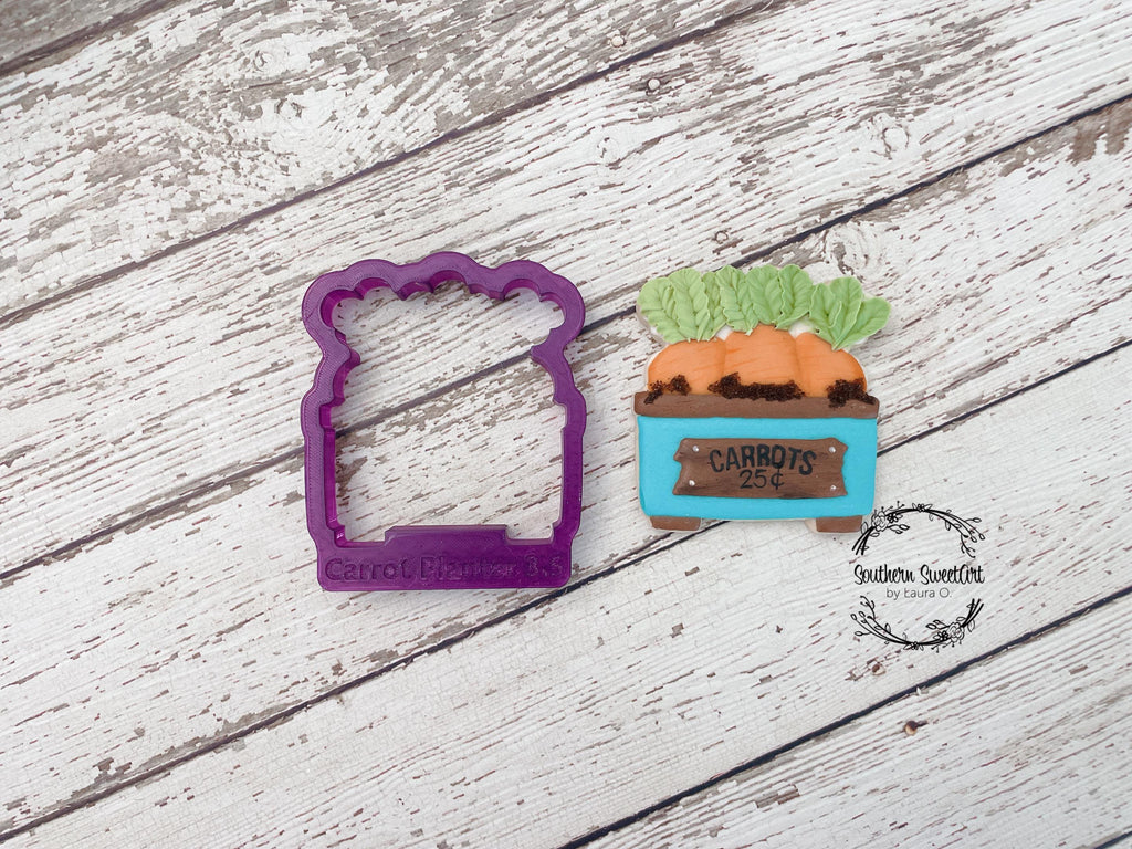 Carrot Planter Cookie Cutter and Fondant Cutter and Clay Cutter