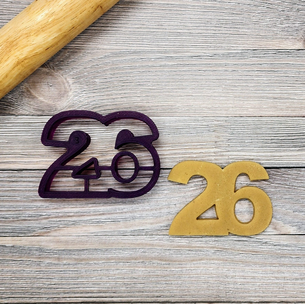 26 Twenty Six or Twenty Sixth Number Cookie Cutter and Fondant Cutter and Clay Cutter