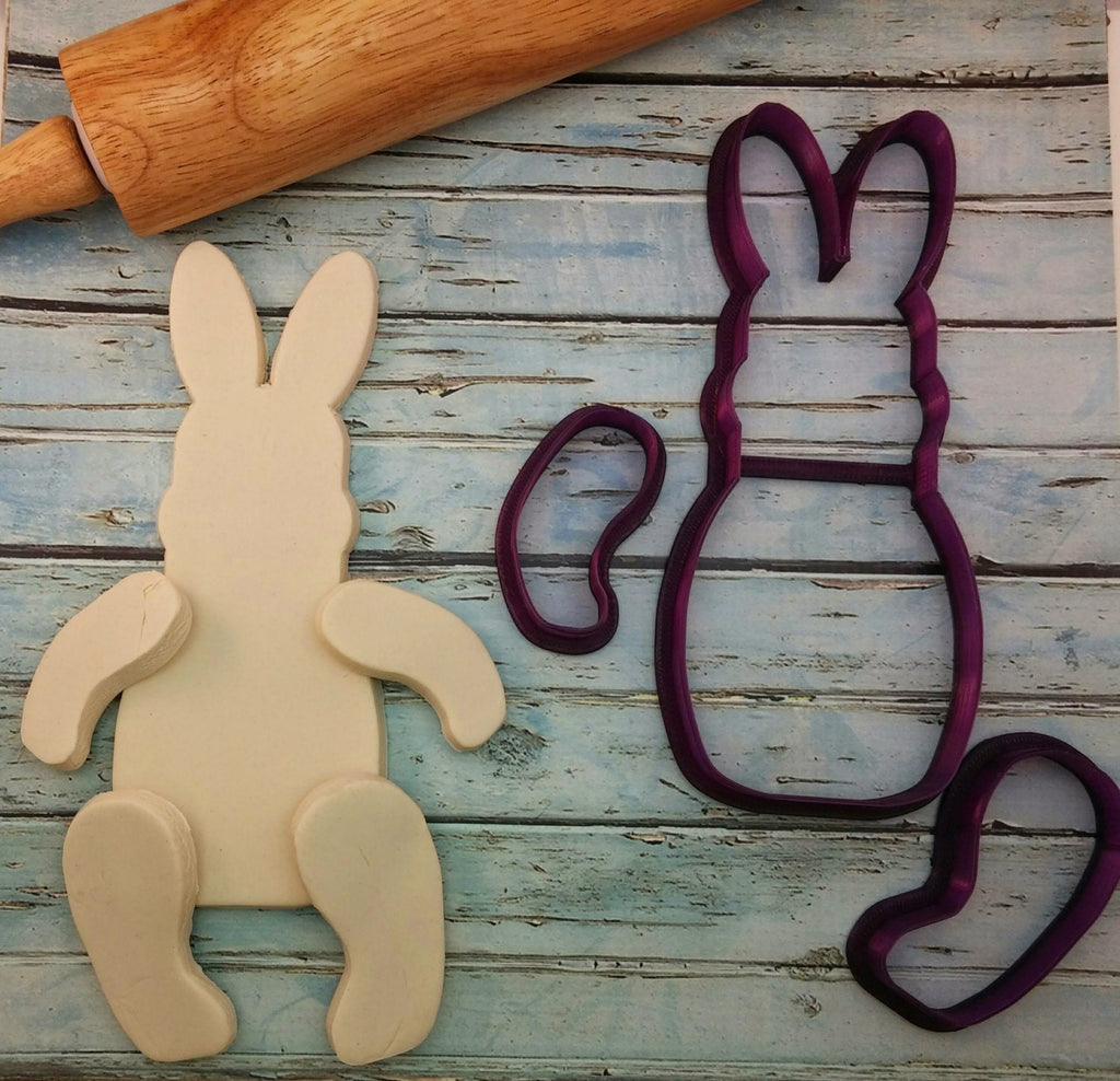 Arty McGoo's Hinged Easter Bunny Cookie Cutter and Fondant Cutter and Clay Cutter