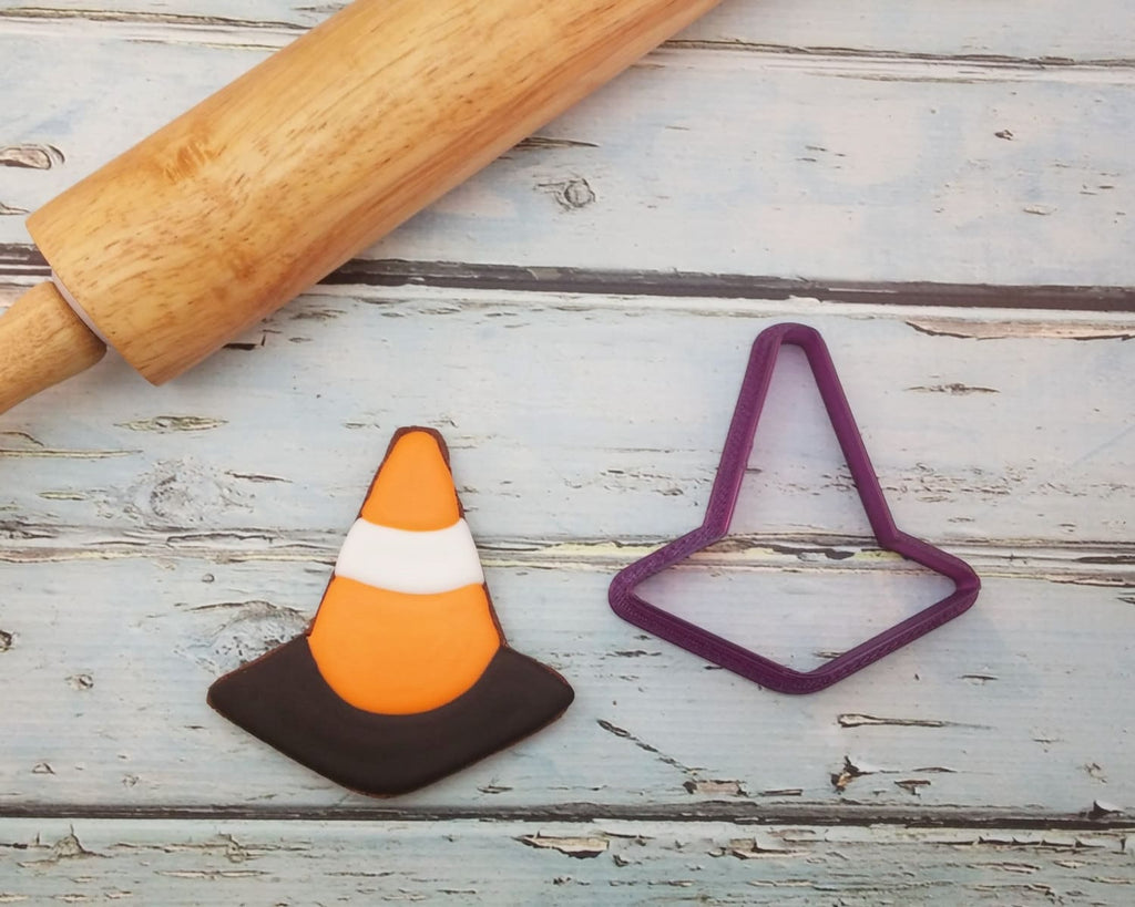 Digital STL File Download for Construction or Traffic Cone Cookie Cutter and Fondant Cutter and Clay Cutter