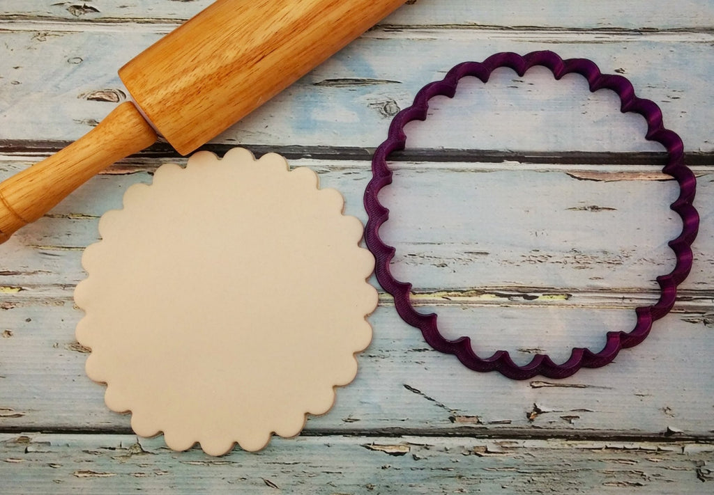 Round Scalloped Cookie Cutter and Fondant Cutter and Clay Cutter