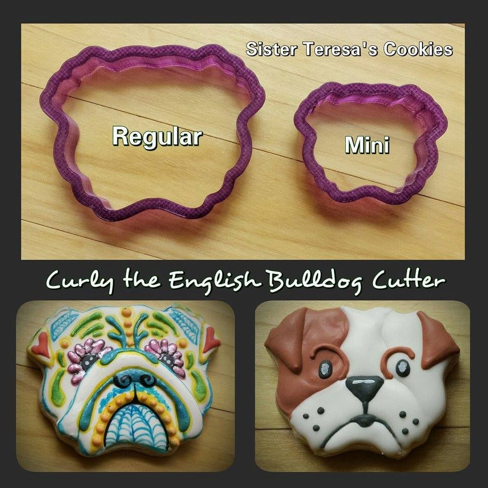 Curly the English Bulldog Cookie Cutter or Fondant Cutter and Clay Cutter