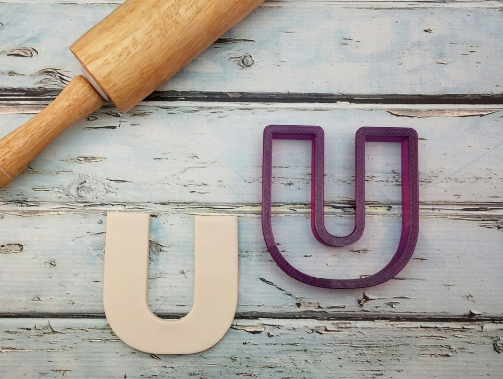 Upper Case Letter U Cookie Cutter and Fondant Cutter and Clay Cutter