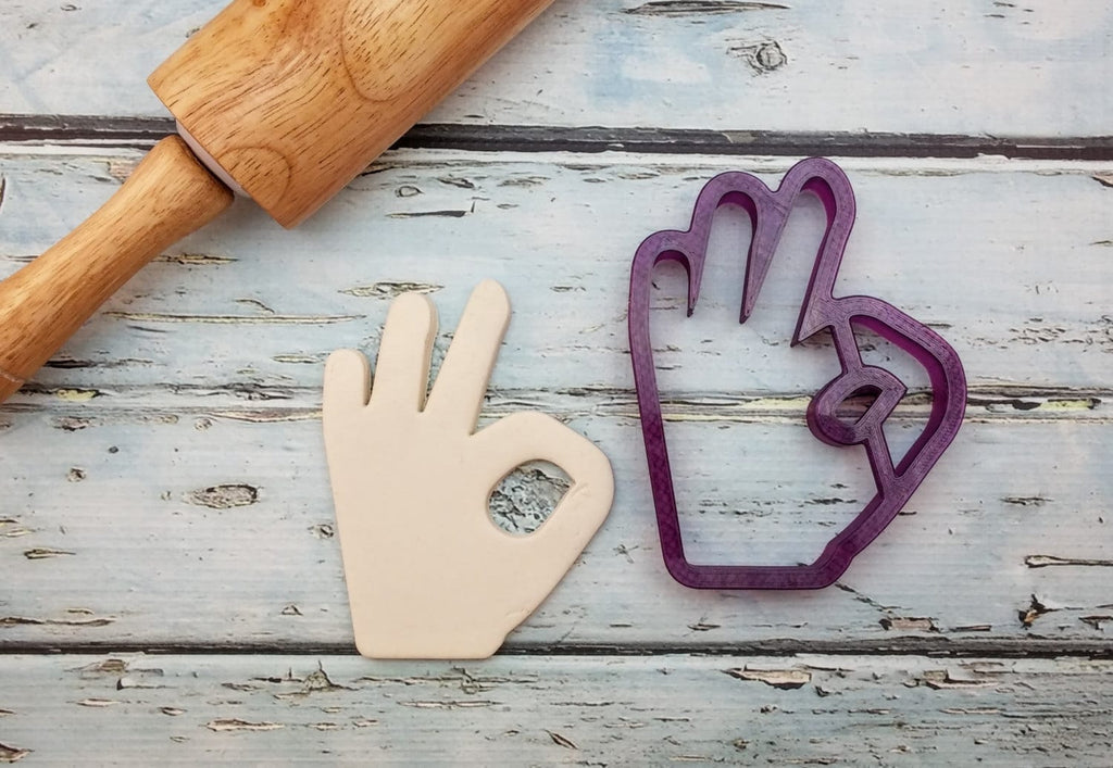 OK Hand Sign Cookie Cutter and Fondant Cutter and Clay Cutter