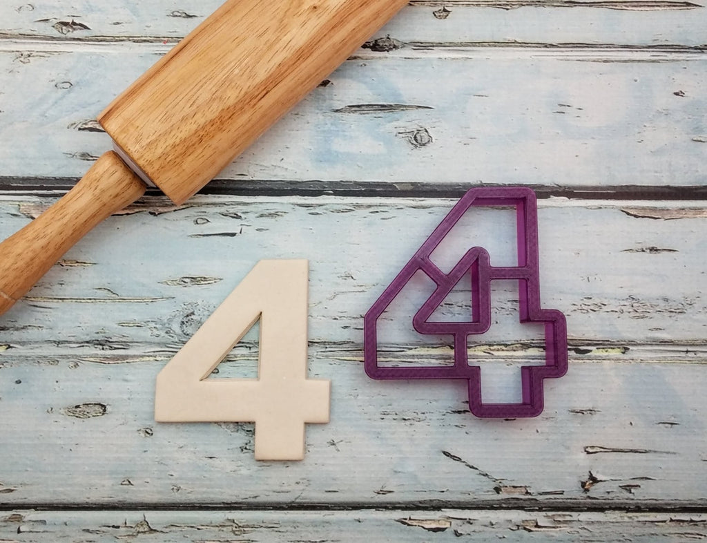 4 Four Fourth Birthday or Anniversary Cookie Cutter or Fondant Cutter and Clay Cutter