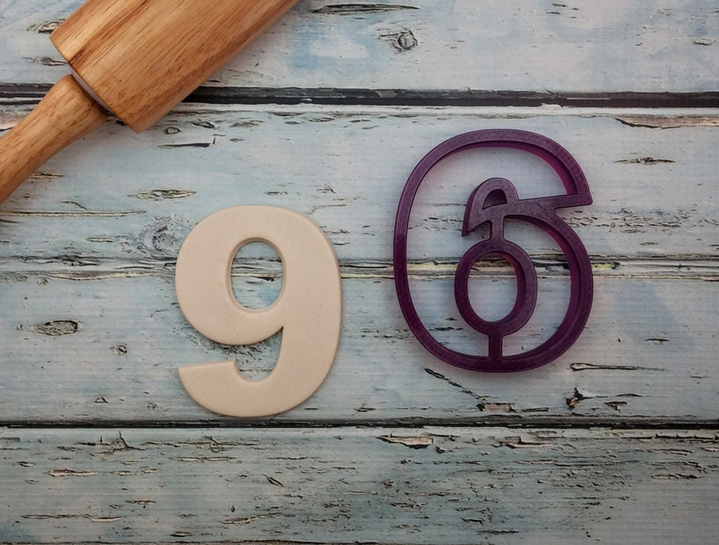 6 Six Sixth or 9 Nine Ninth Birthday Number or Anniversary Cookie Cutter or Fondant Cutter and Clay Cutter