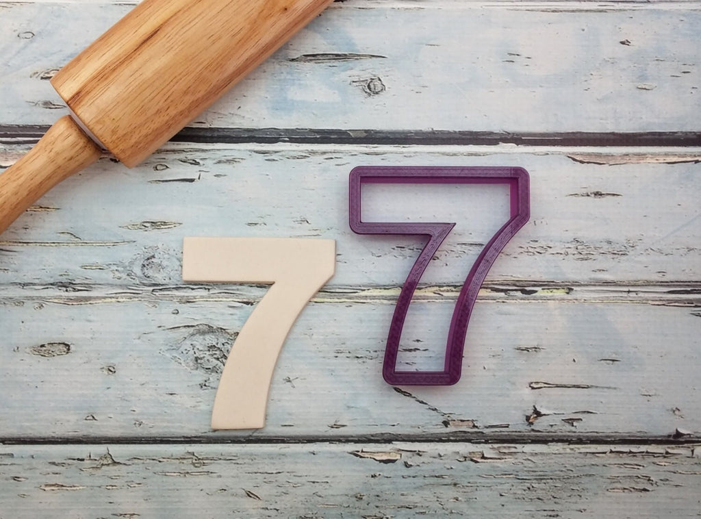 7 Seven Seventh Birthday or Anniversary Number Cookie Cutter or Fondant Cutter and Clay Cutter