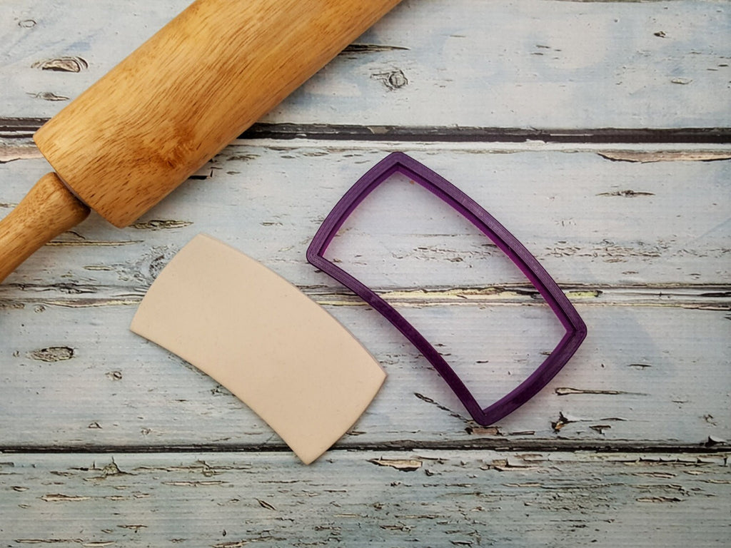 Curved Rectangle Plaque Cookie Cutter and Fondant Cutter and Clay Cutter