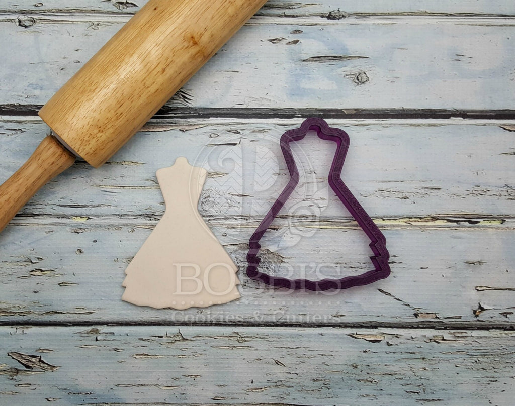 Wedding Dress #2 Bridesmaid Quinceanera Prom Formal Cookie Cutter or Fondant Cutter and Clay Cutter