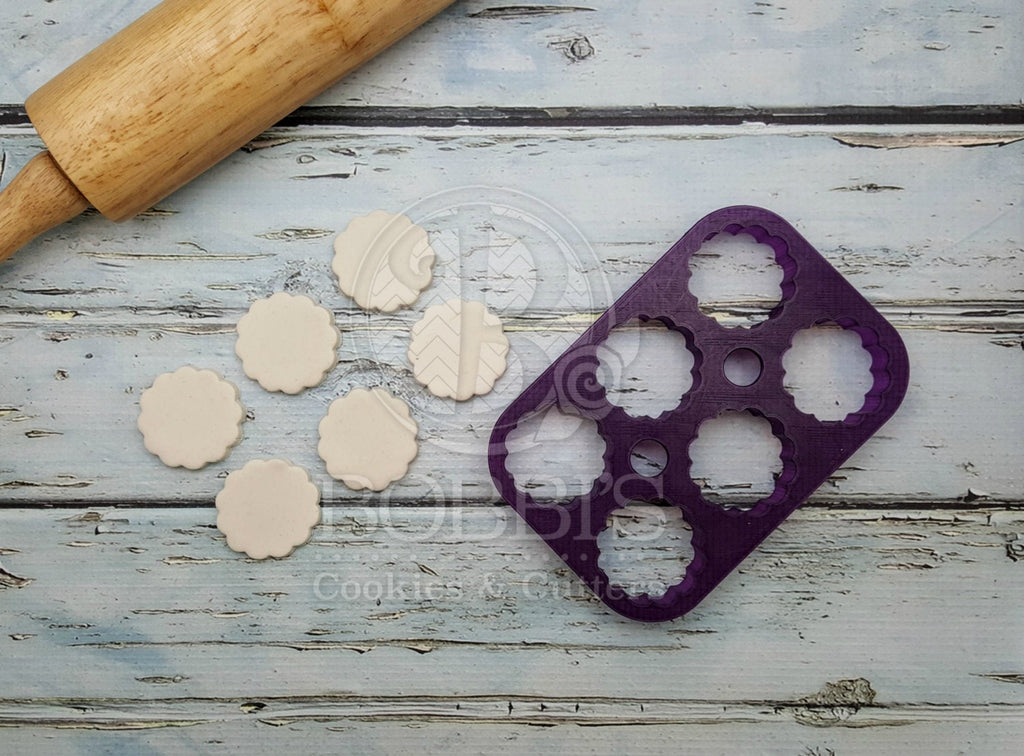 Multi-Mini Scalloped Circle Cookie Cutter and Fondant Cutter and Clay Cutter