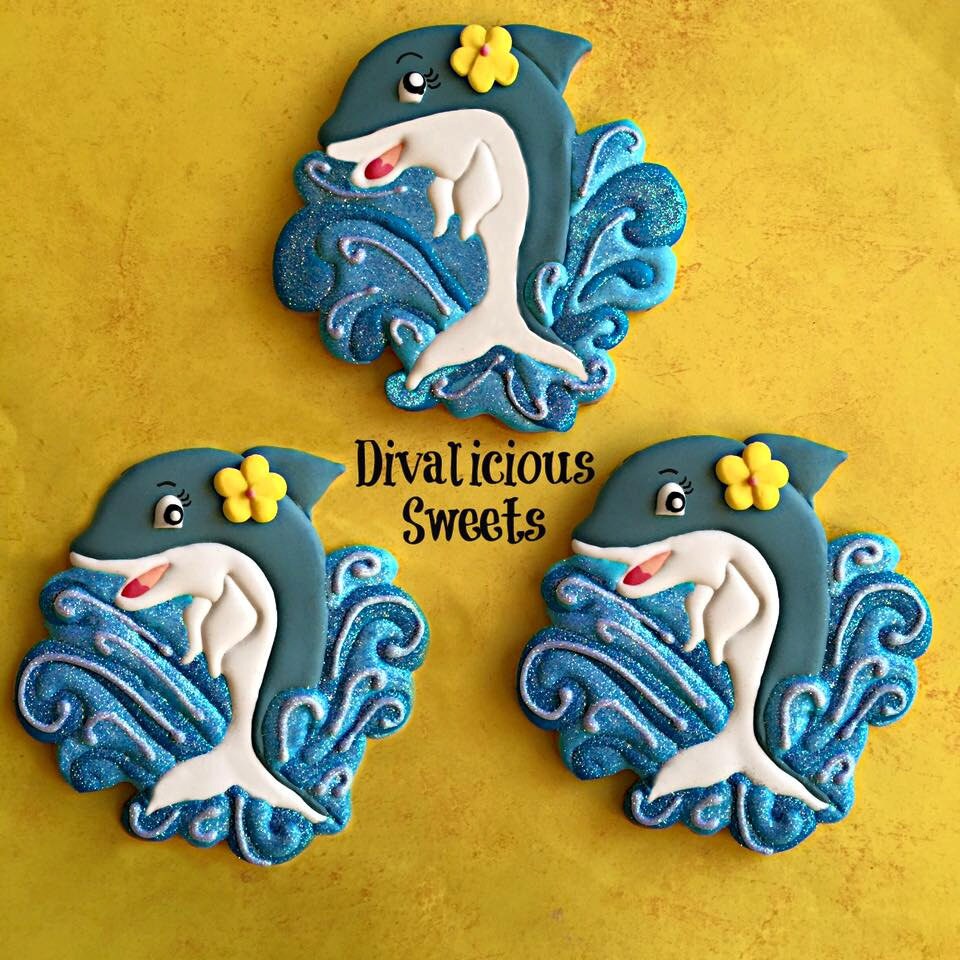 Dolphin with Waves Cookie Cutter and Fondant Cutter and Clay Cutter