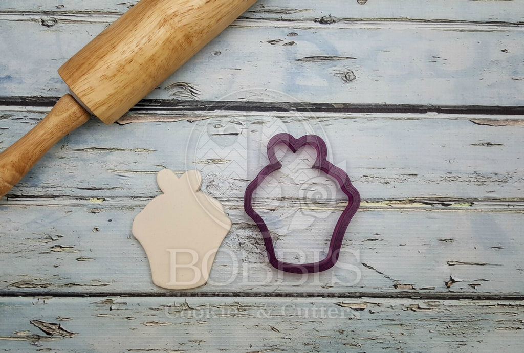 Cupcake with Heart Topper Cookie Cutter and Fondant Cutter and Clay Cutter