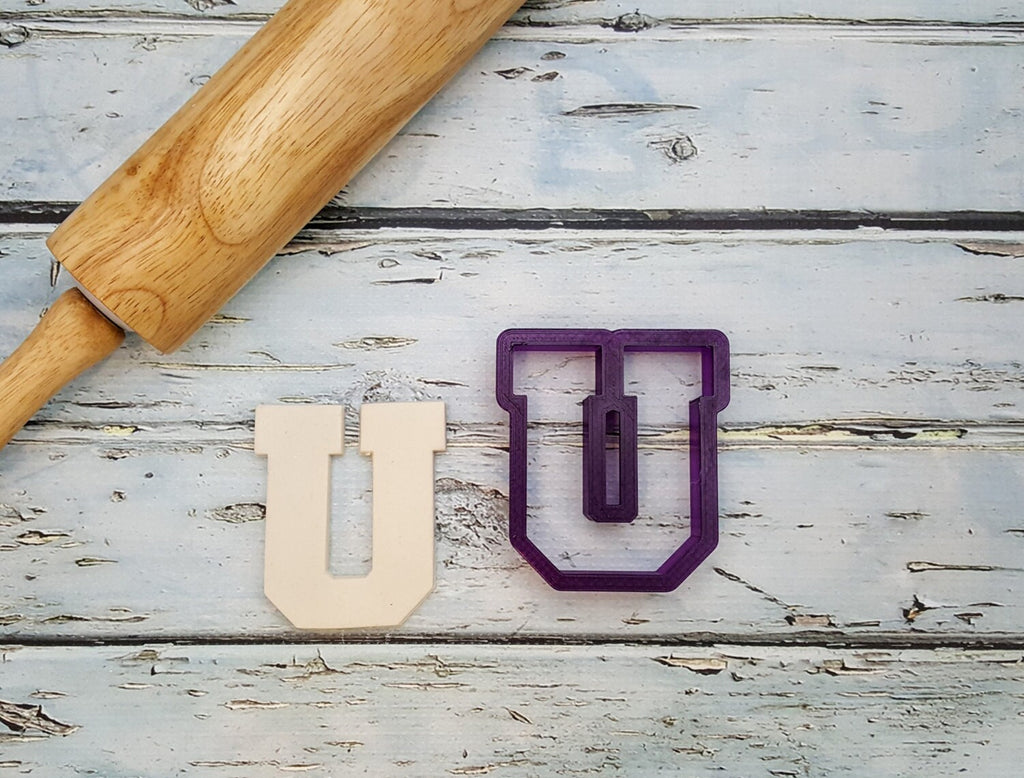 Varsity Letter U Cookie Cutter and Fondant Cutter and Clay Cutter