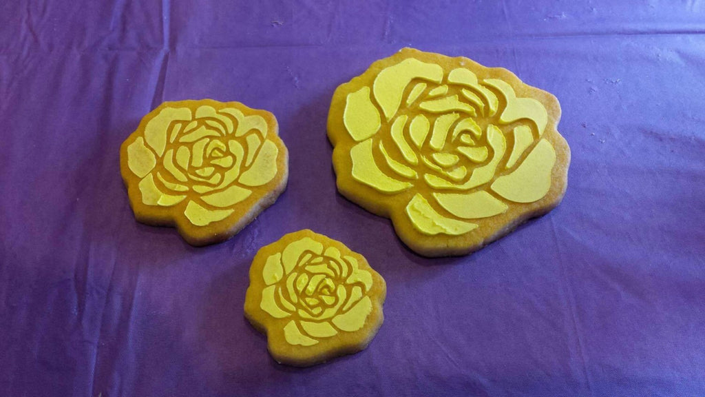 Easy Peasy Rose (with optional Stencil package deal) Cookie Cutter and Fondant Cutter and Clay Cutter