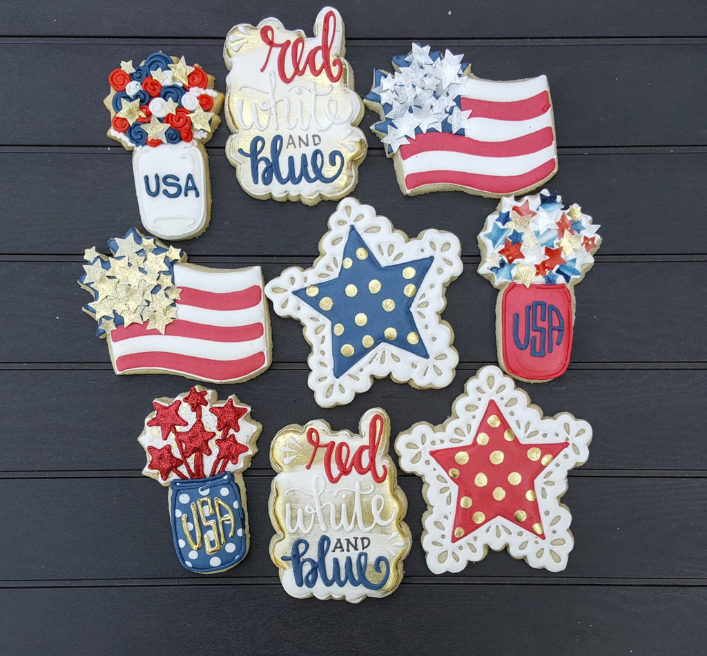 Red White and Blue Plaque Cookie Cutter and Fondant Cutter and Clay Cutter