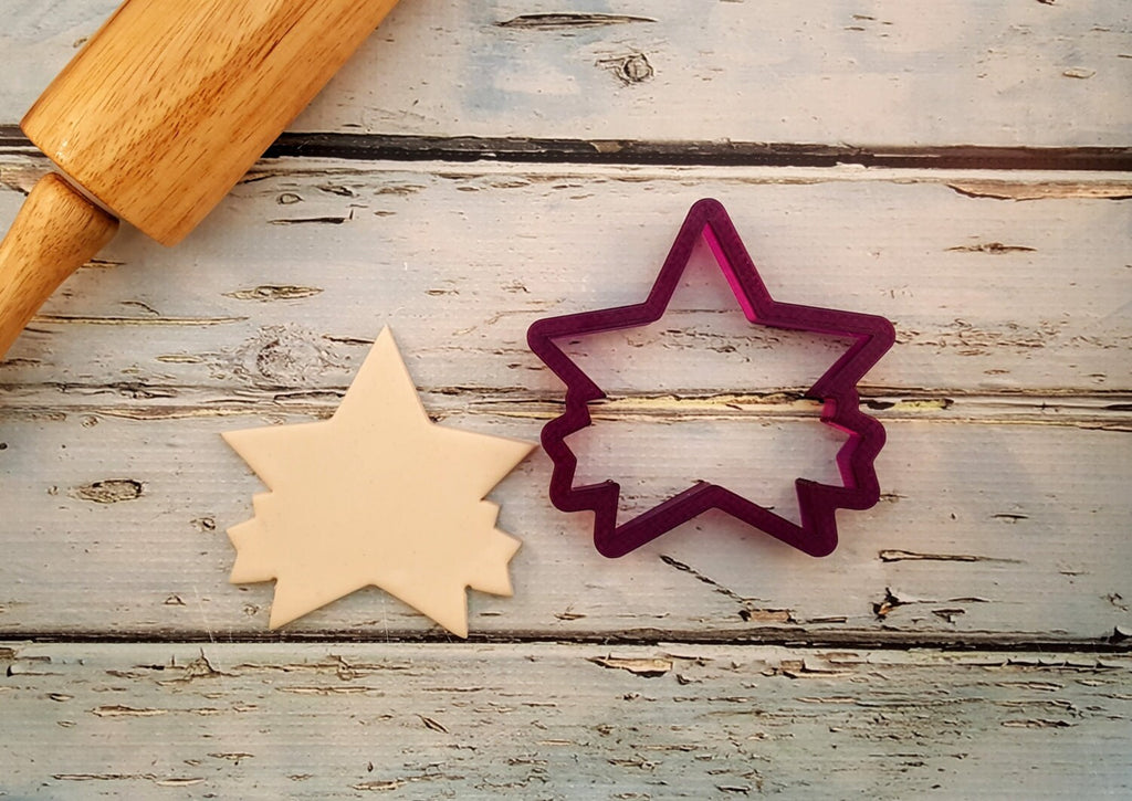 Star with Ribbon or Banner Cookie Cutter and Fondant Cutter and Clay Cutter